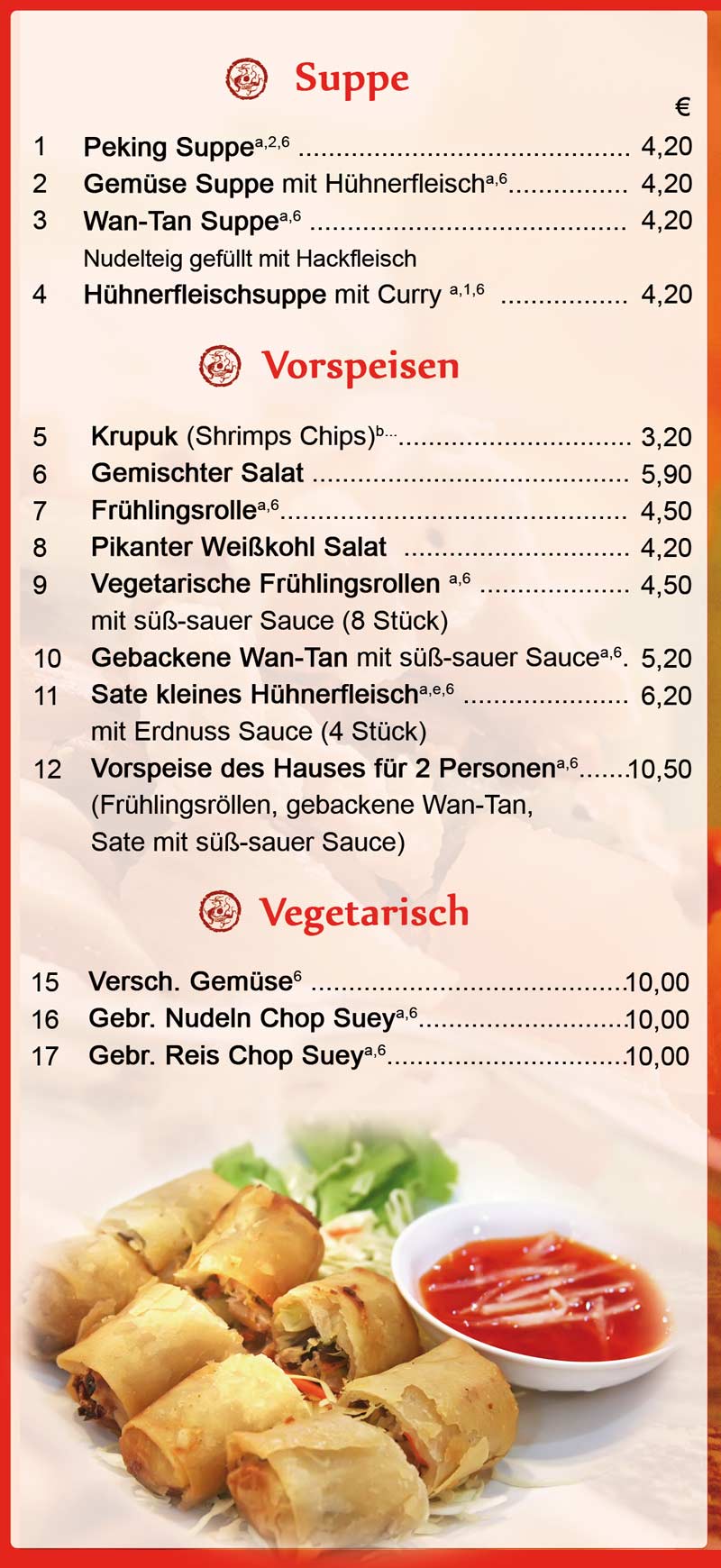 Speisekarte von China-Restaurant Ling, Erftstadt