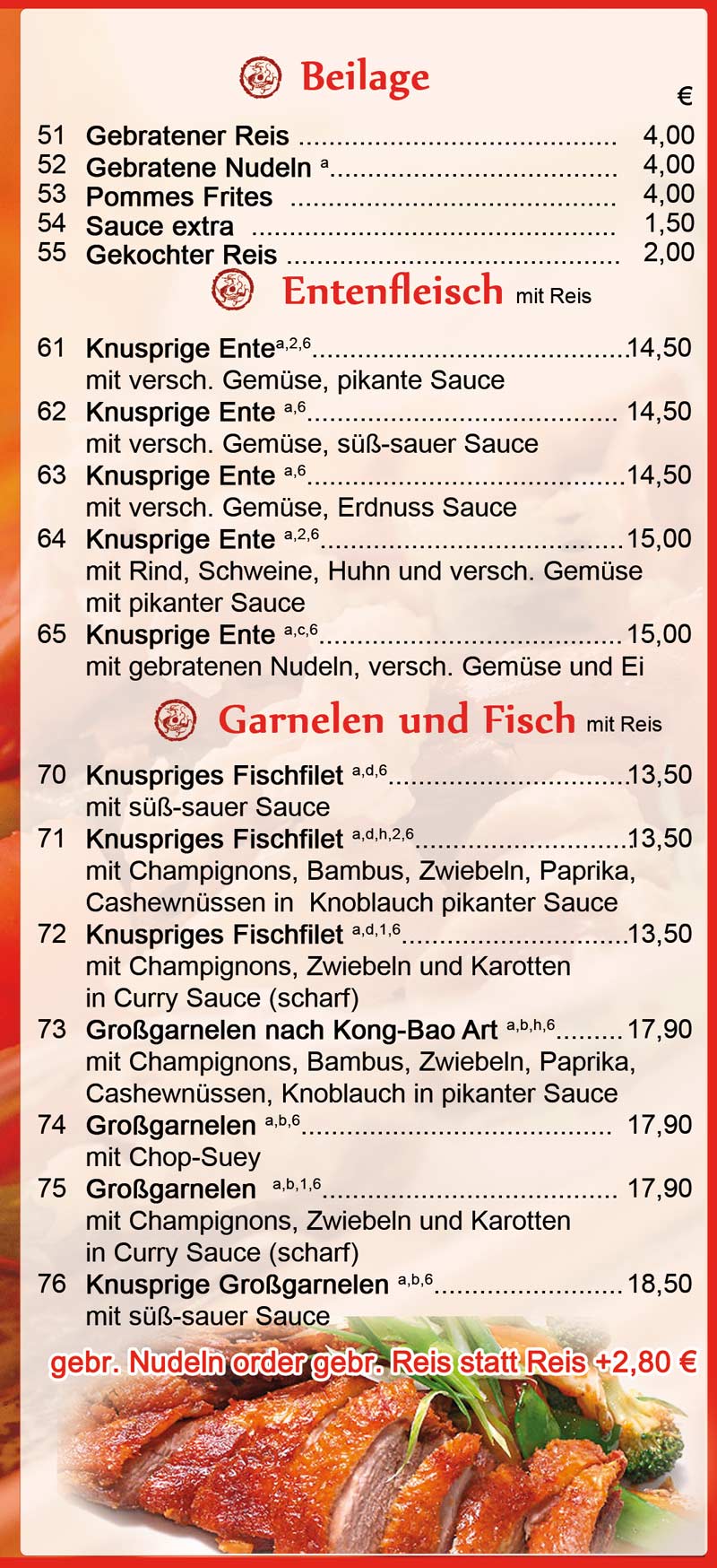 Speisekarte von China-Restaurant Ling, Erftstadt